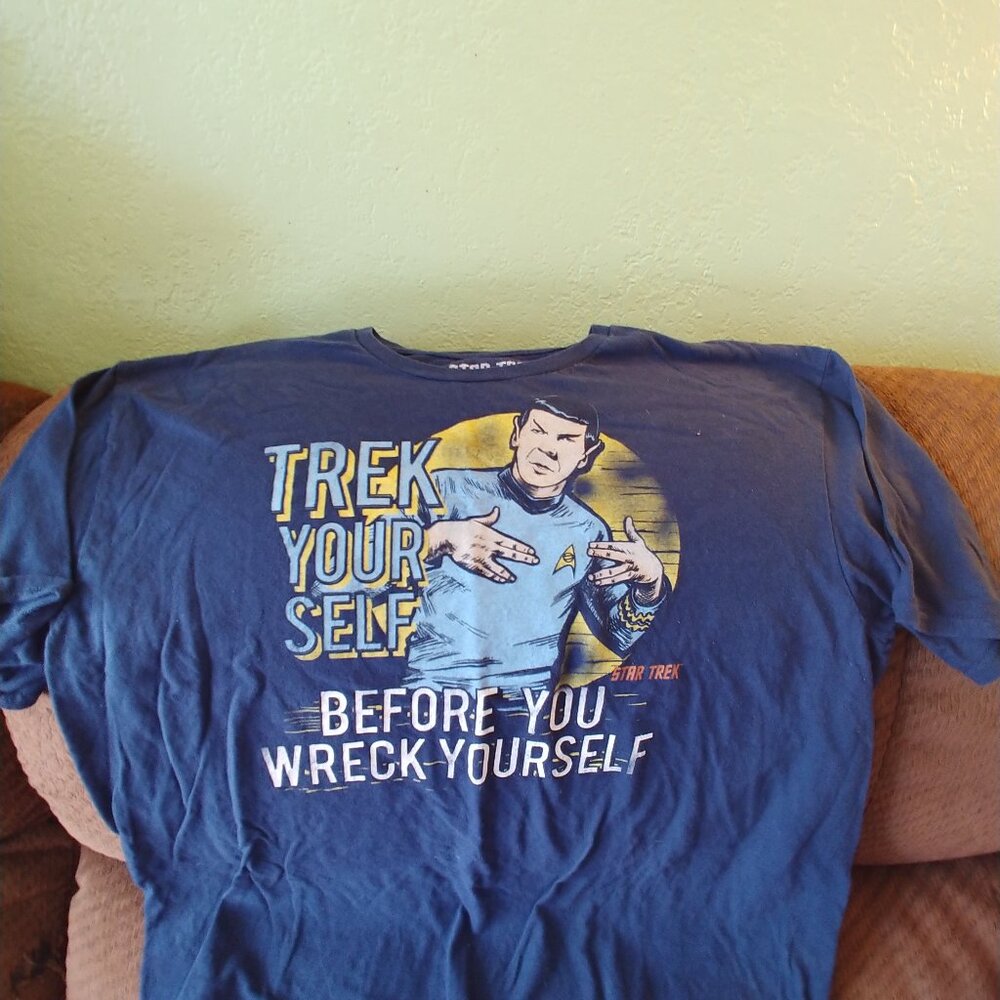Star Trek Spock Trek Yourself Blue T-Shirt Tee Shirt Mens XXL